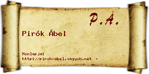 Pirók Ábel névjegykártya